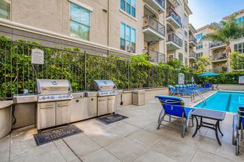 Poolside grilling area